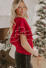 Load image into Gallery viewer, Pearl Edged Ruffle Sleeve Sweater