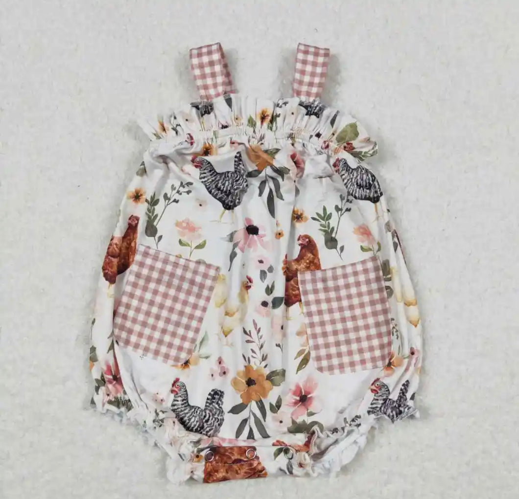 Baby Girl Chicken Romper