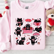 Load image into Gallery viewer, Valentine Cats Sweatshirt