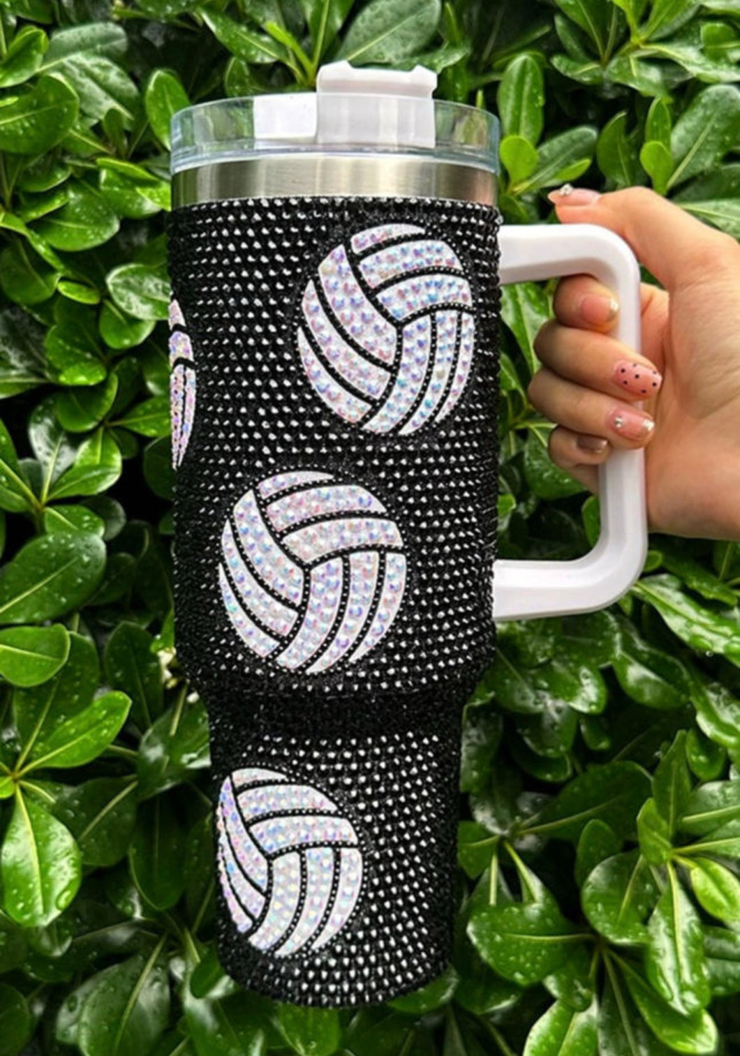 Volleyball Rhinestone 40 oz Tumbler