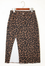 Load image into Gallery viewer, Denim Leopard Skirt