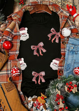 Load image into Gallery viewer, Sequin Santa &amp; Bows T-shirt