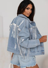 Load image into Gallery viewer, Sequin Fringe Denim Jacket