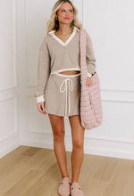 Load image into Gallery viewer, Beige Polo Skirt Set