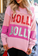 Load image into Gallery viewer, Pink Holly Jolly Sequin Sweater