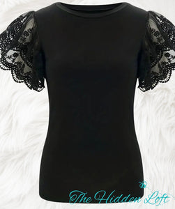 Lace Ruffle Sleeve Top