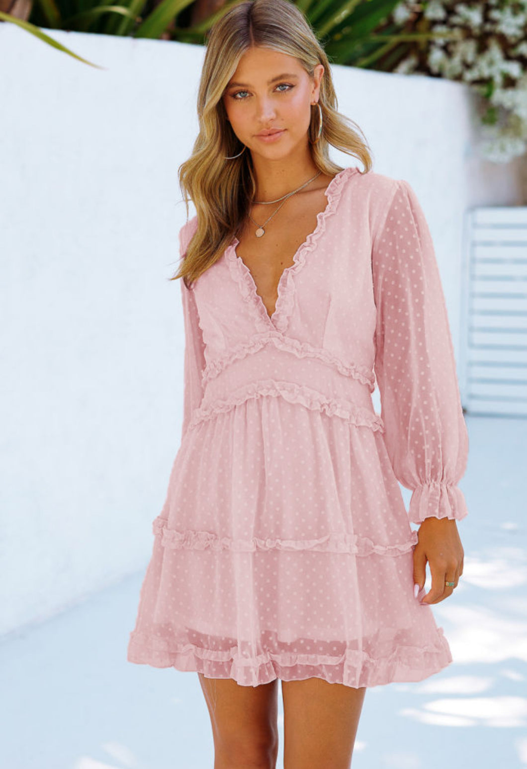 Light Pink Swiss Dot Dress
