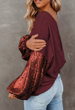 Load image into Gallery viewer, Sequin Sleeve Open Back Knit