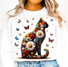 Load image into Gallery viewer, Floral Cat Sweatshirt
