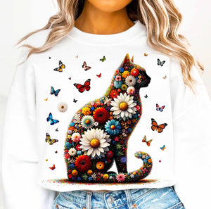 Floral Cat Sweatshirt