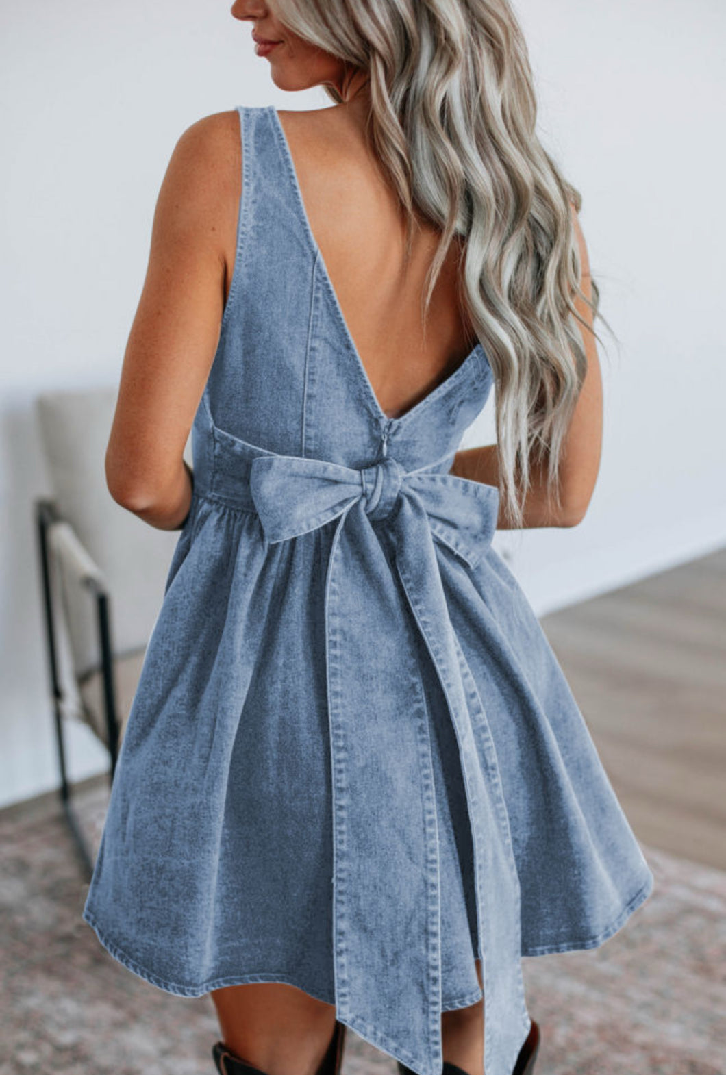 Women’s Bow Denim Dress