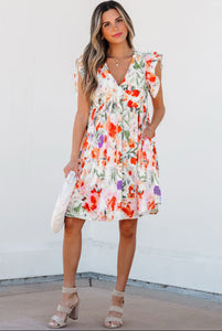 Floral Vneck Dress