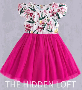 Hot Pink Floral Dress