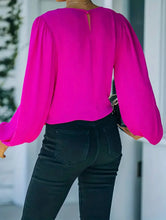Load image into Gallery viewer, Fushia Tie Blouse
