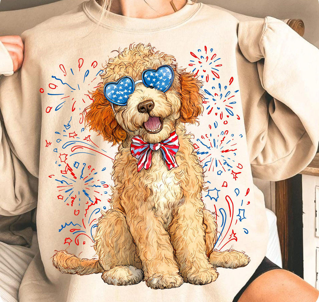Patriotic Golden-Doodle Sweathsirt