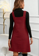 Load image into Gallery viewer, Red Houndstooth Sleeveless Dress
