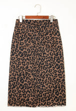 Load image into Gallery viewer, Denim Leopard Skirt