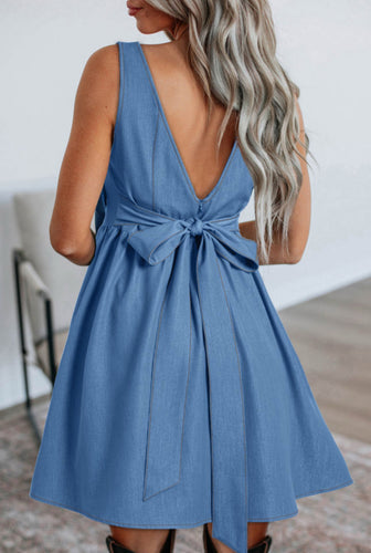 Women’s Bow Chambray Dress