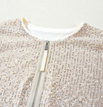 Load image into Gallery viewer, Champagne Sequin ZipUp Jacket