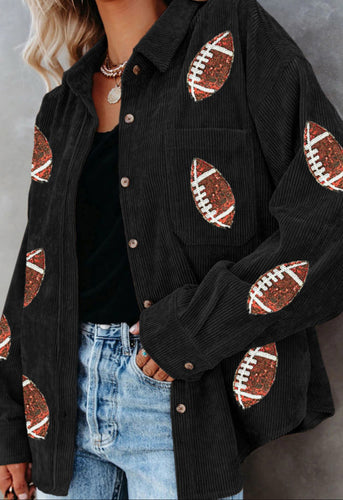 Sequin Football Shacket