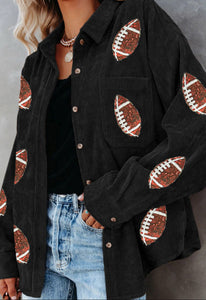 Sequin Football Shacket