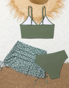 Green Tween Swimsuit Set