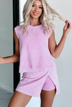 Load image into Gallery viewer, Women’s Mineral Wash Skort Set- Lilac
