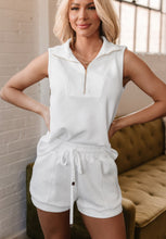 Load image into Gallery viewer, White Zip Tank Shorts Outfit