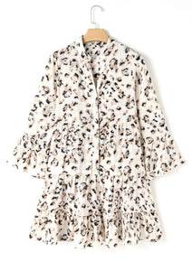 Light Leopard Tiered Dress