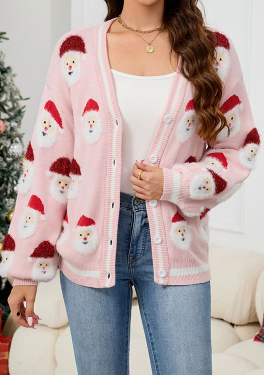 Pink Santa Sweater