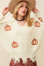 Load image into Gallery viewer, Raw Hem Pumpkin Sweater