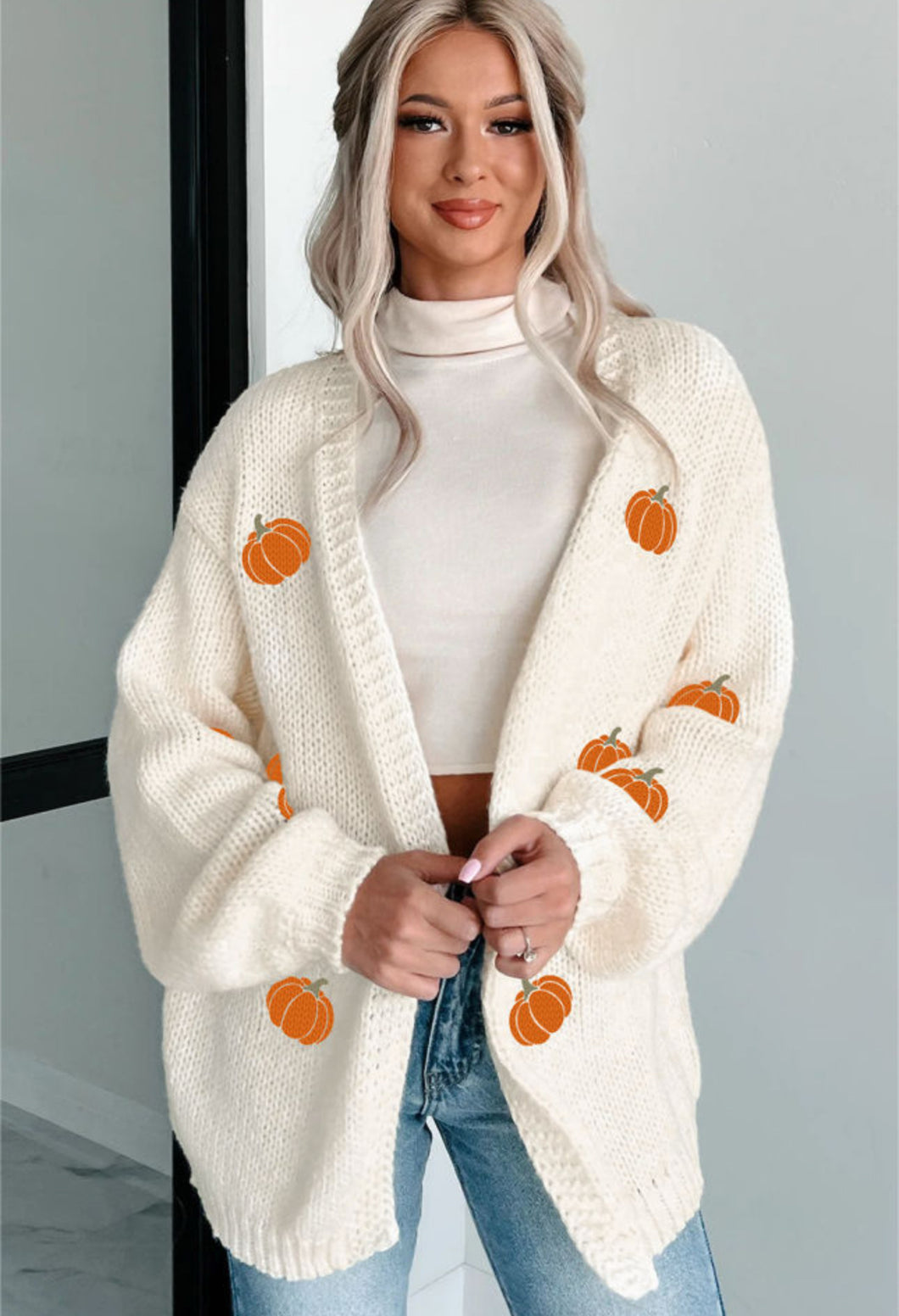 Pumpkin Cardigan Sweater
