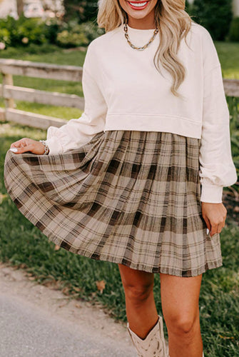 Plaid Sweatshirt Dress