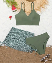 Load image into Gallery viewer, Green Tween Swimsuit Set