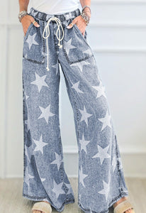 Women’s Star Wash Wide Leg Jeans