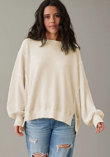 Oversized Waffle Knit Top