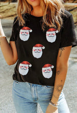 Load image into Gallery viewer, Sequin Santa T-shirt