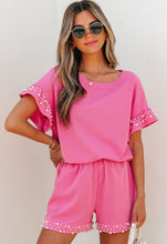 Load image into Gallery viewer, Women’s Pink Pearl Shorts Outfit
