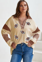 Load image into Gallery viewer, Sequin Football Polo Sweatshirt