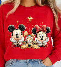 Load image into Gallery viewer, Christmas Mouse and Dog Sweatshirt