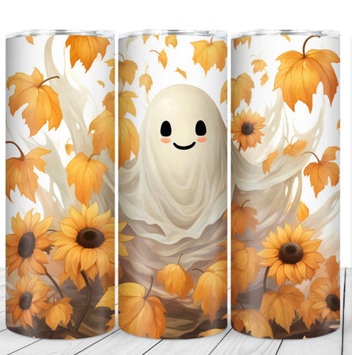 Ghost with Leaves Tumbler