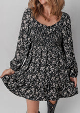 Load image into Gallery viewer, Black Floral Dress