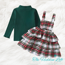 Load image into Gallery viewer, Flannel Plaid Bib Overall Dress