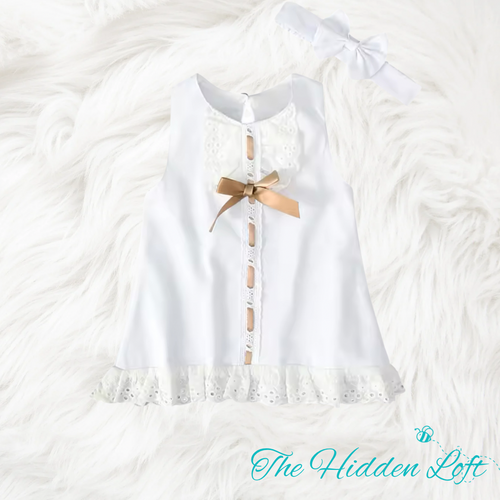 Eyelet Trim Baby Dress