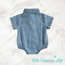 Load image into Gallery viewer, Denim Baby Romper