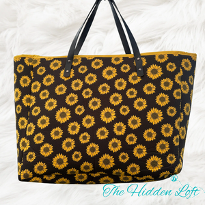 Black Sunflower Tote Bag