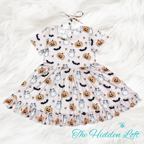Cat Print Halloween Dress
