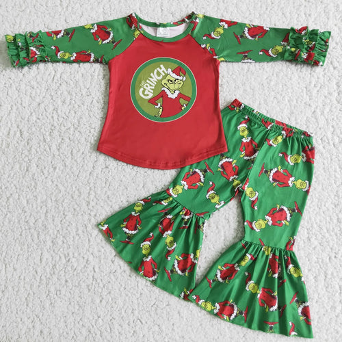 Grinch Bell Bottom Outfit