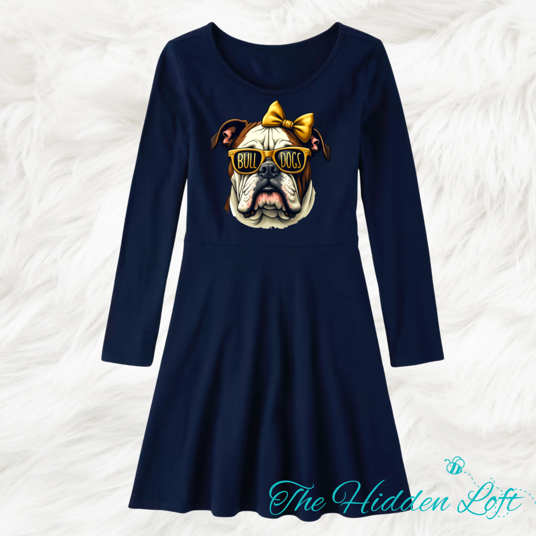 Bulldog Long Sleeve Dress
