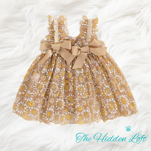 Beige Daisy Baby Dress